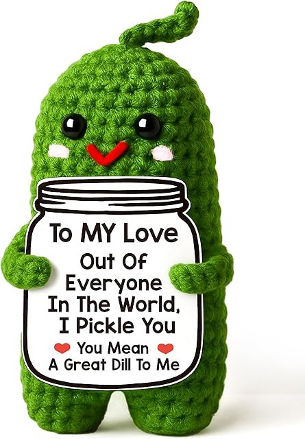 The I Love You Gifts for Her, Him, Wife, Husband, Couple, Romantic Gifts for Boyfriend Girlfriend, Anniversary Perfect Gifts for Women Men, Handmade Crochet Pickle