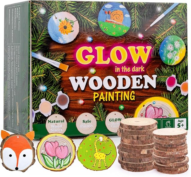 The VisionX Wooden Painting Craft Supplies Kit for Kids, Arts and Crafts for Boys and Girls Ages 6-12, Creative Art Toys Birthday Christmas Gifts for 5 6 7 8 Year Old Girls Boys