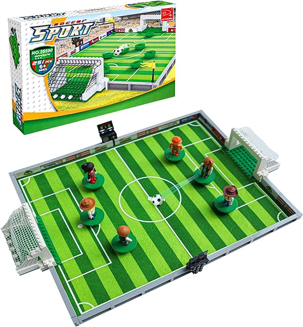The Soccer Field Building Blocks Set, Compatible with Soccer Lego, Soccer Stadium Toy Building Bricks, Football Sports Bord Game for Teens Kids Adults - 269PCS