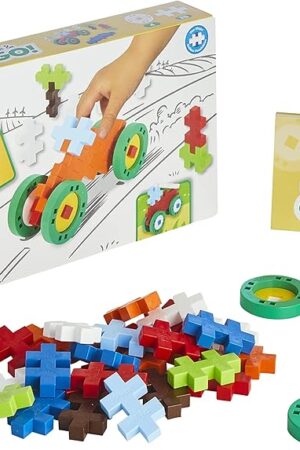 The PLUS PLUS Big Make & GO 29 Pieces Construction Building Stem/Steam Toy, Interlocking Large Puzzle Blocks for Toddlers and Preschool