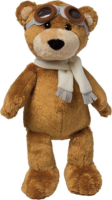 The Manhattan Toy Aviator Teddy Bear 12" Stuffed Animal Plush with Soft Goggles and Scarf
