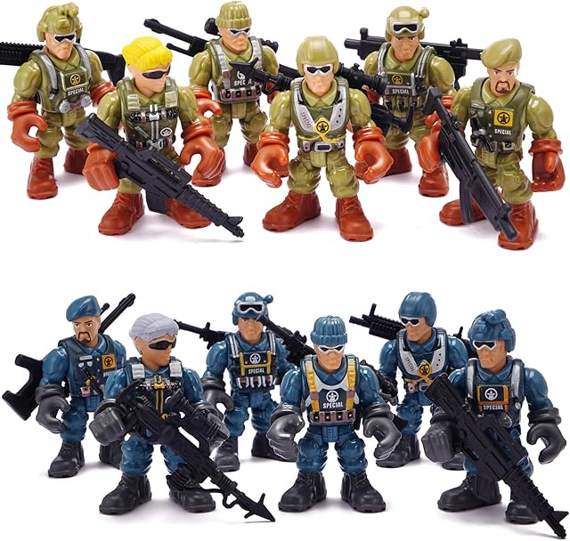 The Special Force Military Action Figures with Weapons Army Men Figurines Realistic SWAT Toy Soldiers for Kids