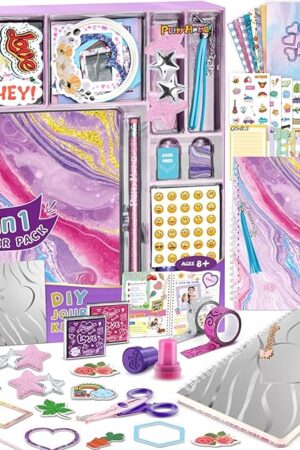 The PERRYHOME 2-Pack DIY Journal Kit for Girls - 200+Pcs Journal Set for Tween & Teen Girls, Journaling Art & Crafts Kits, Ideal Gifts for 8 9 10 11 12 13 14 Year Old Girl, Scrapbook & Diary Supplies Set