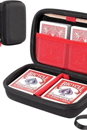 The ProCase Hard Playing Card Game Carrying Case, Travel Storage Box Holds 300+ Trading Cards, Bag Holder for Classic Board Game UNO, Five Crowns，SKYJO, PlayMonster and More (Case Only) -Black