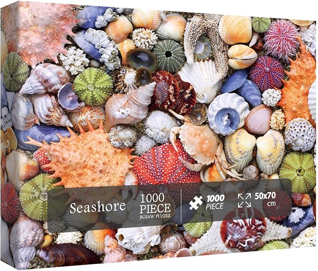 The Colorful Seashell 1000 Piece Puzzle, Ocean Beach Jigsaw for Adults, Marine Hawaii 1000 Piece Puzzle