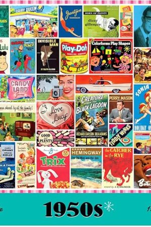 The Re-marks 1950s Pop Culture Puzzle, 1500 Pieces for All Ages