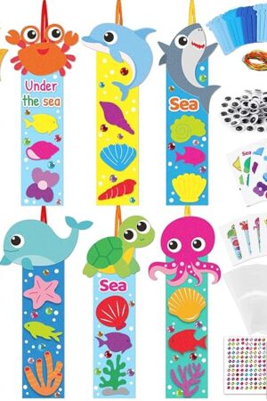 The Qyeahkj 32 Sets Summer Ocean Animals Foam Craft for Kids Under The Sea Bookmark Craft DIY Arts Bulk Kit Beach Pool Party Favor Supplies DIY Gift for School Home Activities Party Favor Decorations