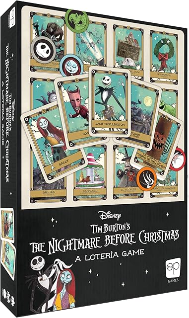 The Lotería: Disney Tim Burton’s The Nightmare Before Christmas | Traditional Loteria Game | Bingo Style, Featuring Custom Artwork & Illustrations | Inspired by Spanish Words & Mexican Culture
