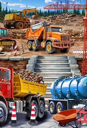 The Puzzles for Kids Ages 4-8 6-8 8-10, Construction Site 100 Piece Puzzles for Kids, Educational Kids Puzzles Toys for Boys Girls Age 4, 5, 6, 7, 8-10 Years Old