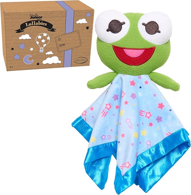 The Disney Junior Music Lullabies Lovey Blankies, Kermit, Officially Licensed Kids Toys for Ages 0+ by Just Play