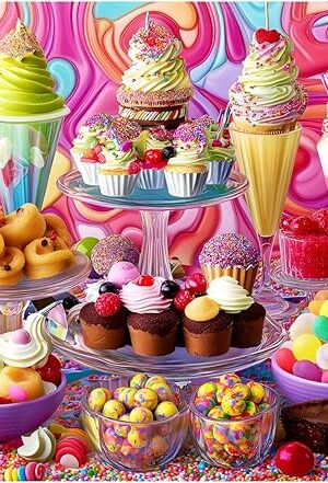 The Puzzles for Kids Ages 4-8,100 Piece Puzzles for Kids Ice Cream Puzzle for Kid Ages 4-6 6-8 8-10 Large Piece Jigsaw Puzzle for Children Senior Adult Educational Puzzle Toys Preschool Birthday Gifts