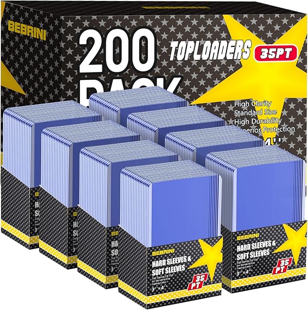 The 200 Count Top Loaders for Cards, Hard Plastic Toploaders Card Sleeves, Sports Baseball Trading PKM Card Holder Protectors (200 Toploaders)
