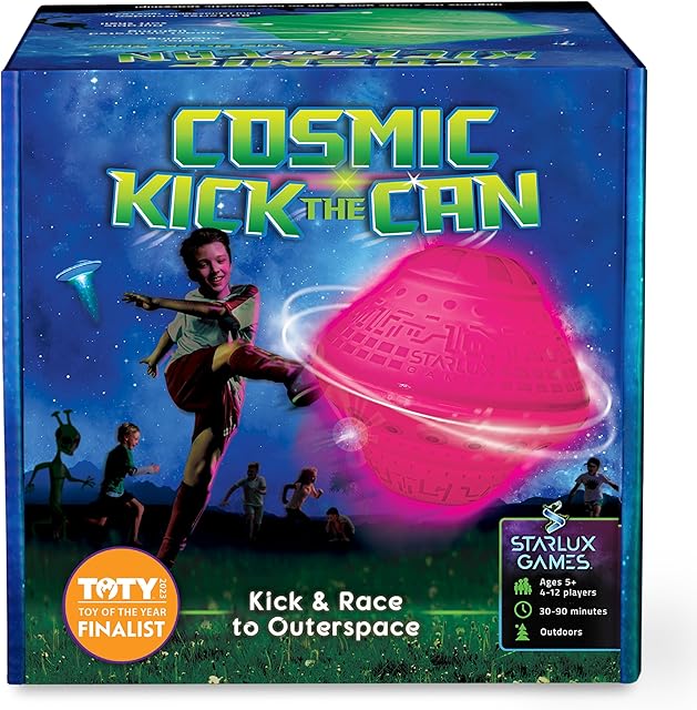 The Starlux Games Cosmic Kick The Can: Outdoor Play with a Galactic Twist | Ages 5+, 4-12 Players| Glow in The Dark Toys for Kids 8-12 | Outside Games for Families | Light up Sports | Gifts for Boys