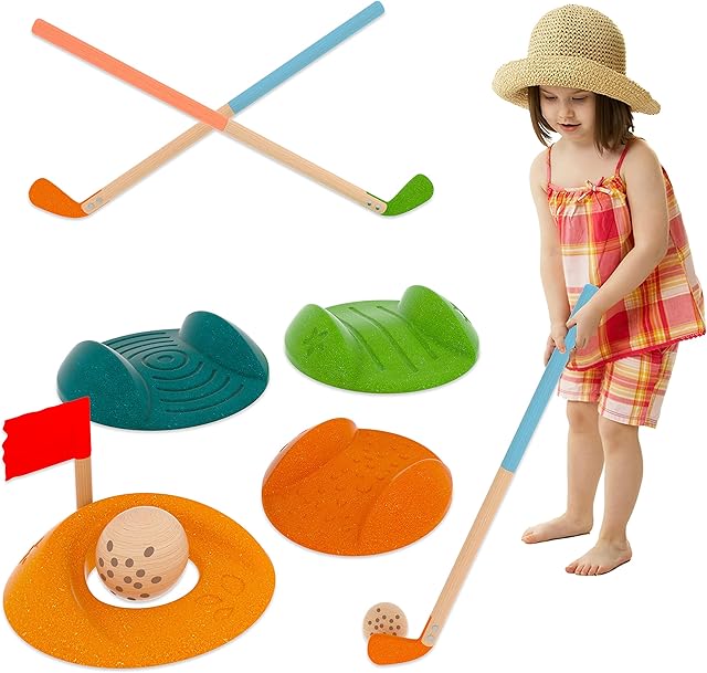 The Kids Golf Set – Early Educational Retractable Mini Golf Clubs Set Toy for Indoor and Outdoor Play,Toddler Golf Set Ideal Gifts for 3 4 5 6 Year Old Boys and Girls