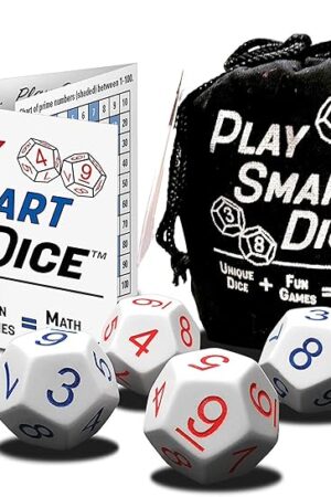 The PlaySmart Dice: Uniquely Numbered Dice System with 5 Fun Math Games That Helps Kids Master Addition and Multiplication Skills