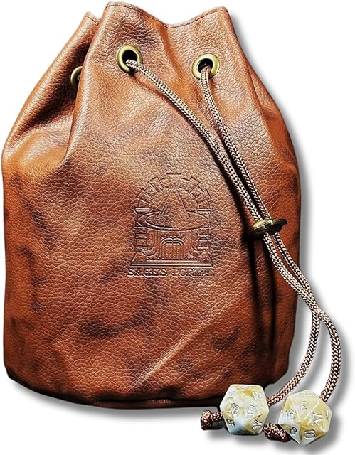 The Dice Bag, DND Dice Pouch, Drawstring Dice Bag Spotted PU Leather, Perfect for Dice, Accesories, Cosmetics, Jewelry
