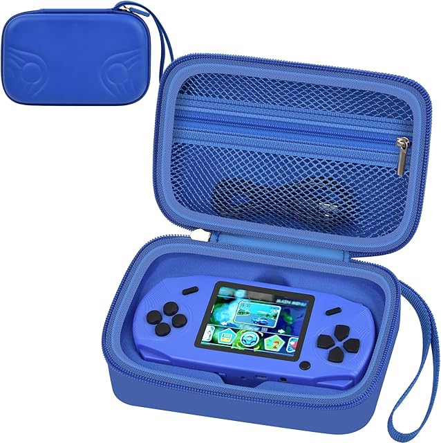 The Travel Carrying Case Compatible with Beijue 16 Bit Handheld Games, Kids Video Games Storage Holder, Portable Electronic Game Player Organizer with Mesh Pocket for Console Accessories - Box Only