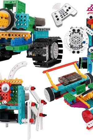 The PowerTRC 4 in 1 STEM Robotic Building Kits | Remote Control Educational Engineering Toy for Kids | DIY Science Robot Kit for Boys & Girls (237 Pieces)