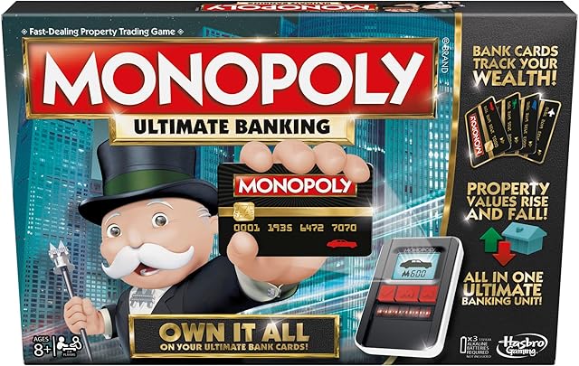 The Hasbro Gaming Monopoly Ultimate Banking Edition Board Game for Families and Kids Ages 8 and Up, Electronic Banking Unit (Amazon Exclusive)