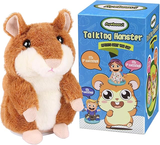 The Ayeboovi Toddler Toys Talking Hamster Repeats What You Say Interactive Fun Kids Toys for Ages 2-4 Birthday Gift | Stuffed Animals Autism Toy Gifts for 2 3 4 5+ Year Old Girls Boys