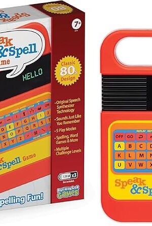 The Playmonster Speak & Spell Electronic Game - Educational Learning Toy, Spelling Games, 80s Retro Handheld Arcade, Autism Toys, Activity for Boys, Girls, Toddler, Ages 7+