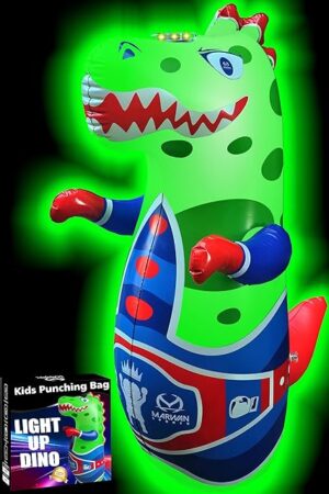 The Punch-Activated LED and Roaring Dinosaur Punching Bag for Kids | Bounce-Back Toy for Safe, Active Play | Durable Fun Gift for Toddlers Ages 2-8 (3 AAA Batteries Not Included)