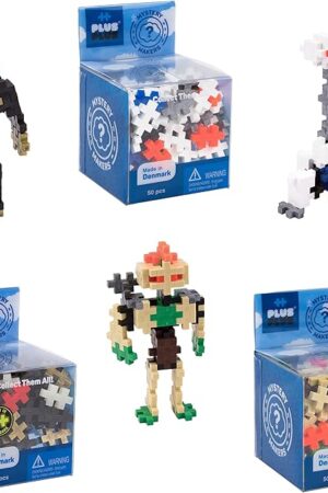 The PLUS PLUS – Set of 3 Mystery Makers – Robots, Bundle 1 – Construction Building STEM | STEAM Toy, Interlocking Mini Puzzle Blocks for Kids