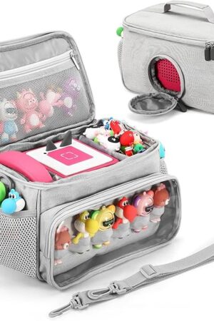 The Portable Carrying Case Compatible with Toniebox Starter Set and Tonies Figurines, Carrying Bag for Toniebox Accessories (Gray)