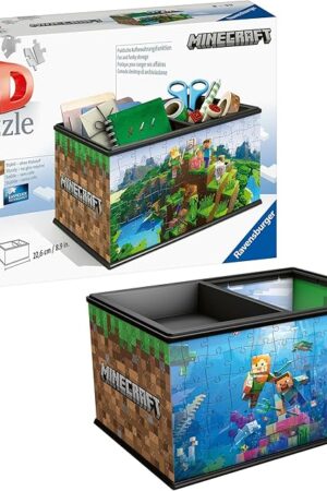 The Ravensburger Storage Box Minecraft Jigsaw Puzzle for Kids - Every Piece is Unique, Pieces Fit Together Perfectly
