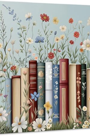 The PICKFORU Wildflower Pages Jigsaw Puzzles 1000 Pieces, Vintage Flower Garden Book Puzzles for Adults, Floral Bookshelf Library Puzzle, Challenging Plant Theme as Wall Decor