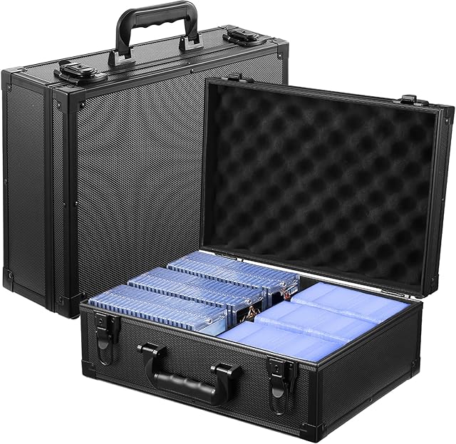 The WOT I Trading Card Storage Box | Holds 600+ Toploaders | Sports Card Storage Case for 3x4? Rigid or Magnetic Card Holders/Sleeved Cards | Card Holder Box for Top Loader