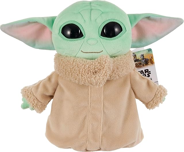 The Mattel Star Wars Plush Figure, 8-inch Grogu Soft Doll, Collectible Toy Inspired by The Fan-Favorite Character from Star Wars The Mandalorian