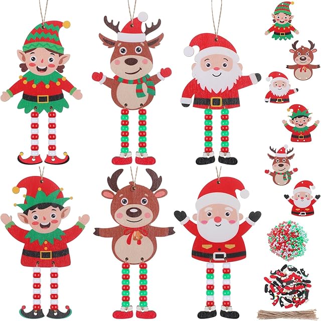 The Valentine's Day Sign Craft Kits Kids Beads DIY Wood Ornament Holiday Party Favors Art Activities Decoration Making Red Green Beaded Supply Gifts Projects Assembly Game Themed Boys Girls