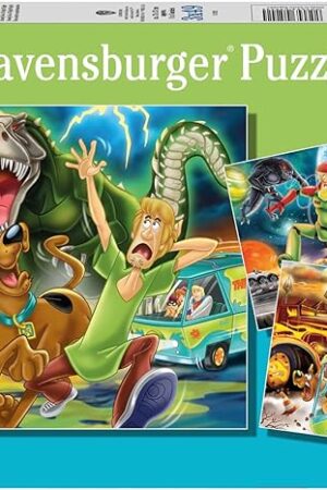 The Ravensburger Scooby Doo: Three Night Fright - Kid-Friendly 3x49 Piece Jigsaw Puzzles Set | FSC-Certified | Engaging Imagery | Durable, Easy-to-Hold Pieces | Beneficial for Cognitive Development