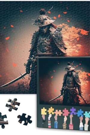 The Puzzles for Adults 1000 Pieces - Samurai with a Katana Jigsaw Puzzles | Armour Samurai Premium 1000 Piece Puzzle for Adults, Challenging Artwork for Home Decor or Gifts 27.5"x19.6"