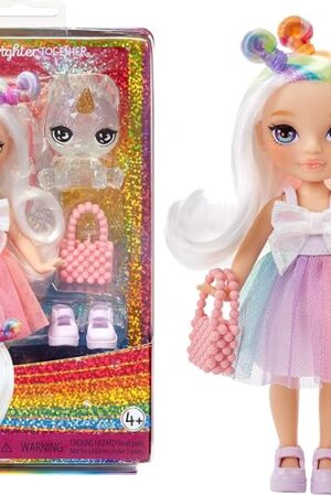 The Rainbow High Littles – Opal Raine, Rainbow 5.5" Posable Small Doll with Purse, Magical Pet Unicorn, Girls Toy Gift, Kids Ages 4-12 Years