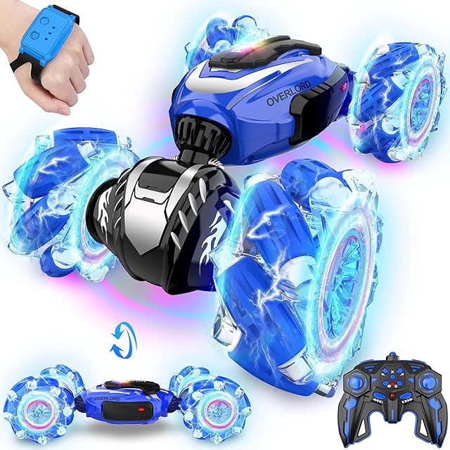 The Remote Control Car, Gesture Sensing RC Stunt Car, 4 WD Transform Off Road for Rotating, 2.4Ghz Hand Controlled Remote Control Twister Cars, RC Cars for Kids Boys Girls Toy Gift Age 6 7 8 9 10 11 12 yr
