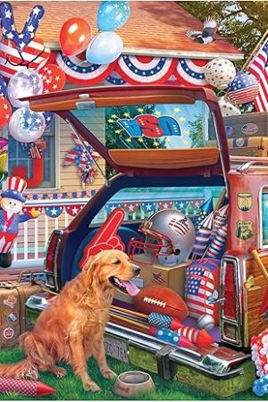 The RoseArt - Kodak Premium - 4th of July Yard - 1000 Piece Jigsaw Puzzle for Adults - Patriotic Summer Fun