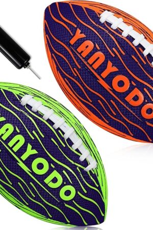 The Pool Beach Water Football - 2 Pack Waterproof Football Great Grip for Swimming Pool Beach Lake Park Backyard Outdoor Play(Size3,Orange&Green)