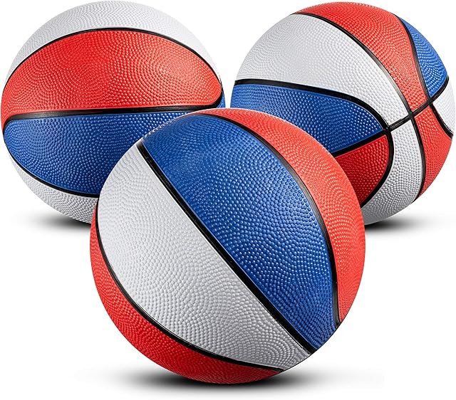 The Rubber Mini Basketball Balls for Kids 7 Inch, Size 3 Pack of 3 - Pool Basketball for Mini Hoop Outdoor & Indoor