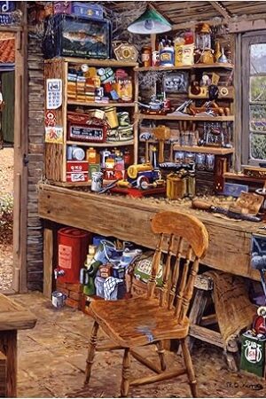 The Ravensburger Dad's Shed | 500-Piece Large Format Jigsaw Puzzle | Unique Softclick Technology | Ideal for Adults and Kids