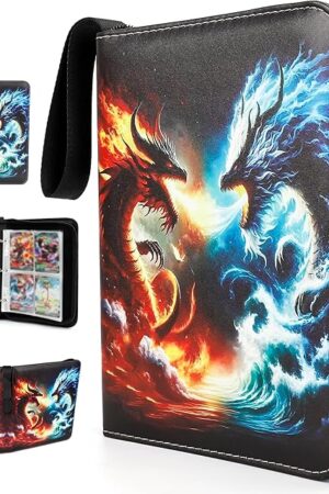 The Premium Exo-Tec 4-Pocket Trading Card Binder - 400 Side Loading Pockets for TCG, Board Games & Collectibles - Durable Water-Resistant Card Album with Secure Zip Closure