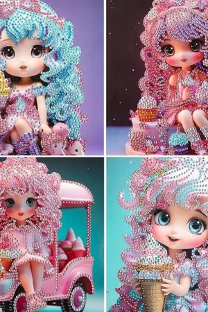 The PracticeJQDEN Diamond Art Kits for Kids, Diamond Painting Kits with Wooden Frame, Arts and Crafts Kits for Girls Ages 6-12, Premium Girl Toys & Birthday Christmas Gifts(4 Pack)