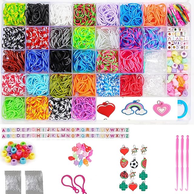 The JIYAKO Rubber Band Bracelet Kit, 2500+ Loom Bands, Bracelet Making kit,Loom Elastic Bracelet Making kit