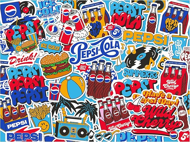 The RoseArt - Snack Assortment - Pepsi Cola - 500 Piece Jigsaw Puzzle, Nostalgic Pepsi Design for Adults