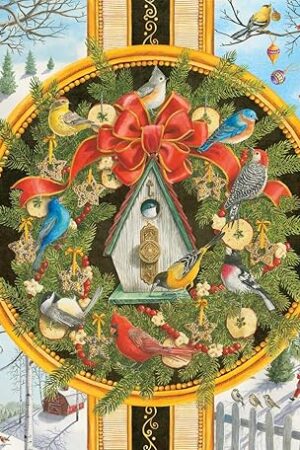 The Ravensburger - Christmas Songbirds - 500 Piece Large Format Jigsaw Puzzle - Quaint & Musical Winter Birds and Birdhouses Decorated for The Holidays - Premium Quality - Ages 12+