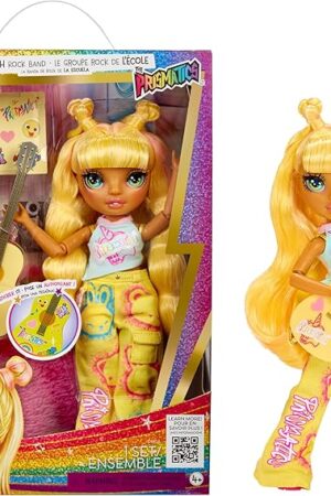 The Rainbow High Jr High Rock Band - Sunny, Yellow 9? Fashion Doll with Guitar, Customize with Stickers, Posable, Great Toy Gift for Kids Ages 4+