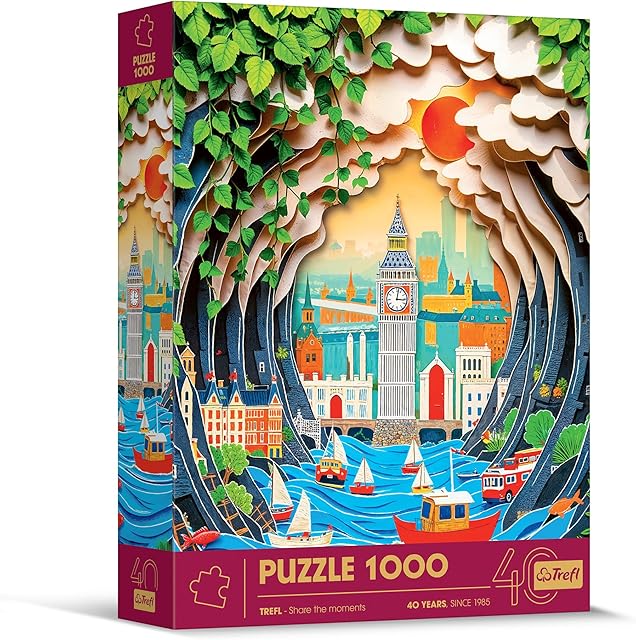 The Trefl - 3D Puzzle, London - 1000 Pieces - 40th Anniversary Trefl, Paper Art, Premium Jigsaw Puzzle for Adults and Children Aged 14 and Older