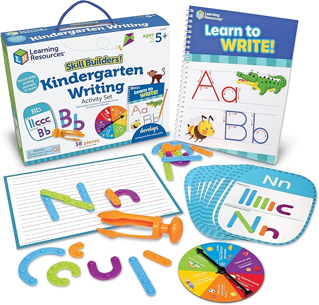 The Learning Resources Skill Builders! Kindergarten Writing - 38 Piece Activity Set , Ages 5+ Kindergarten Learning Essential Materials, Alphabet Learning Activities, Kindergarten Homeschool Supplies
