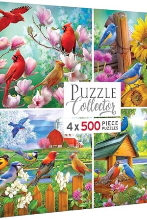 The RoseArt - Songbird - 4-in-1-500 Piece Jigsaw Puzzle for Adults